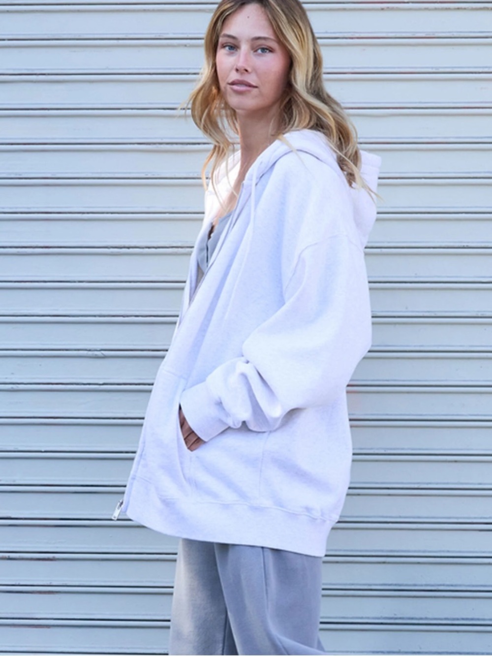 John Galt Lavender Zip-Up Hoodie